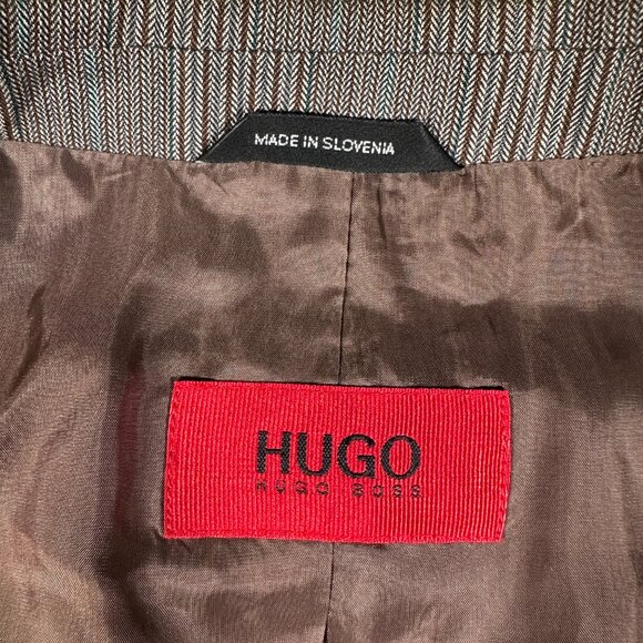 Hugo Boss Aamon Blazer Men Size 44R Two-Button Jacket Cotton Blend Made Slovenia - Picture 14 of 16